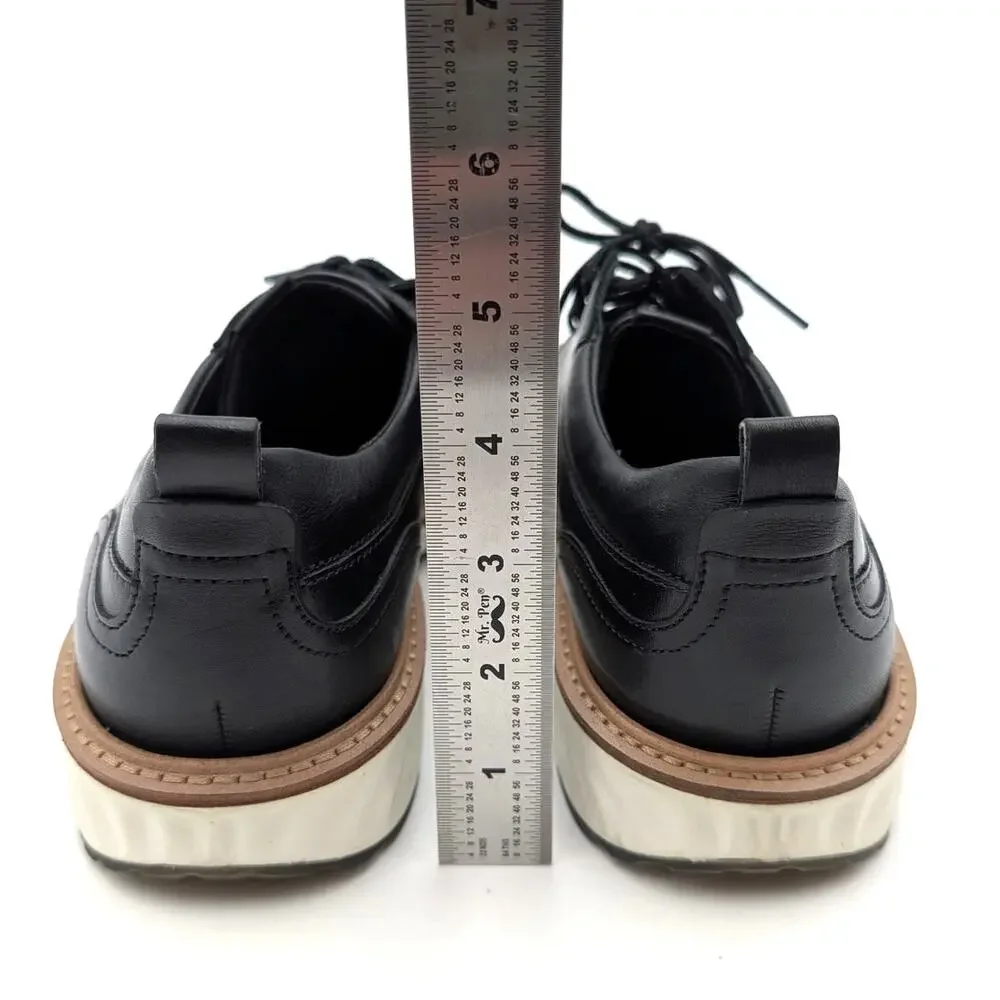 Ecco ST.1 Hybrid Lace-Up Derby Shoes Cap Toe Men's Black Size US5-5.5 EU39
